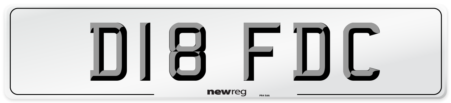 D18 FDC Number Plate from New Reg